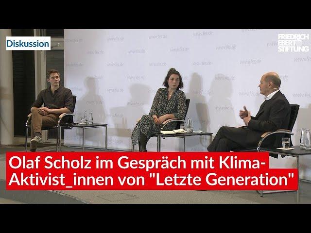 Kanzlerkandidat Olaf Scholz spricht mit Klima-Aktivist_innen von "Letzte Generation"