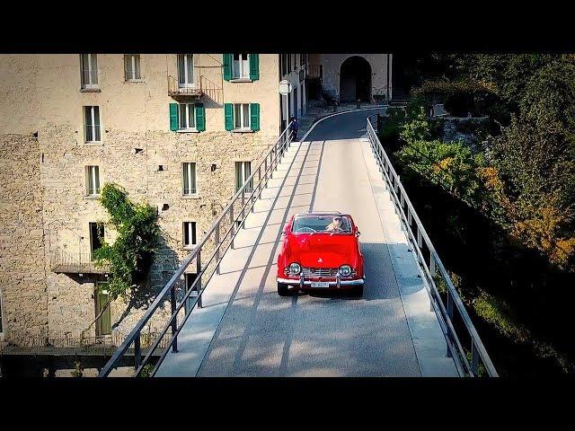 Drone Views of Switzerland in 4k: Triumph TR 4 in Solduno & Intragna