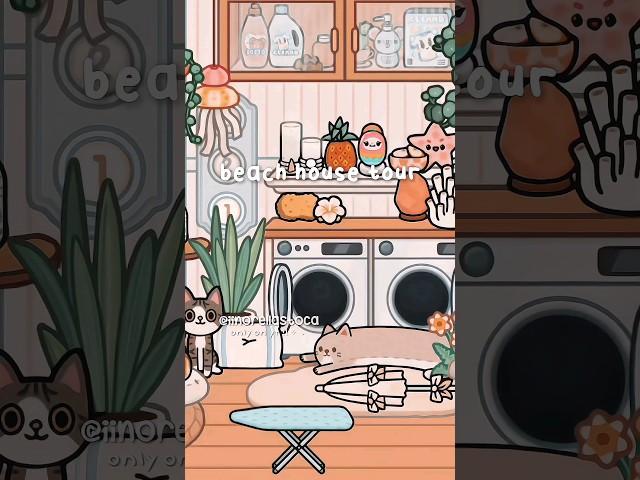 𖦹๋࣭⭑ coastal beach house tour!!  || part 1, creds in desc || #aesthetic #fyp #tocaboca