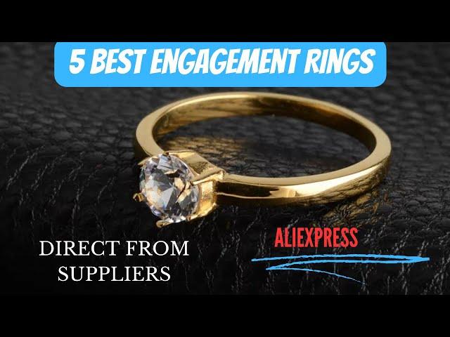 Top 5 hight Quality Plated Stainless Steel Gold Engagement Rings from Aliexpress