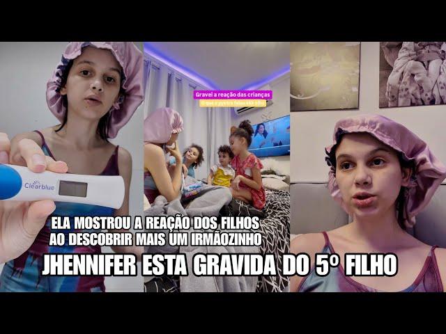 Jhennifer Souza anuncia a quinta gestação e mostra a reação dos filhos ao descobrir