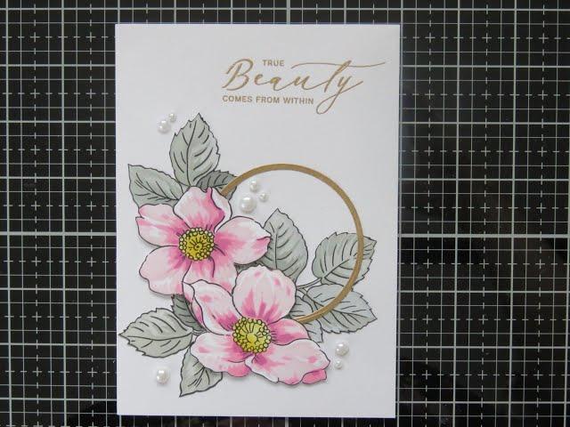 Beauty within using stamp and layered stencil