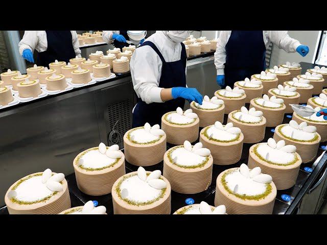 amazing cake mass production! making earl grey chiffon cake in cake factory - korean street food