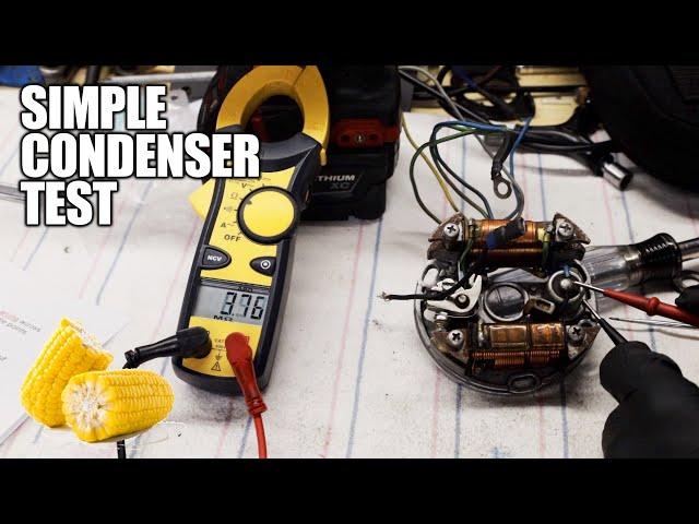 Test your points condenser easily with a multimeter. Moped, Small Engine, scooter, ect
