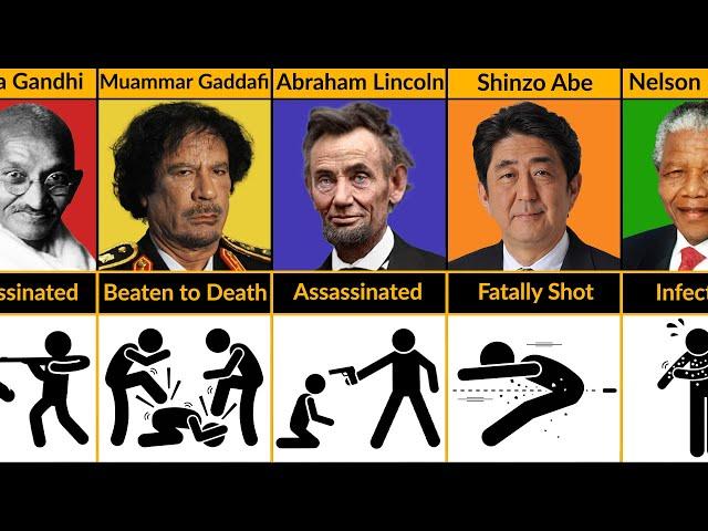 How Famous World Leaders Died - Cause of Death & Age - Assassinated World Leaders