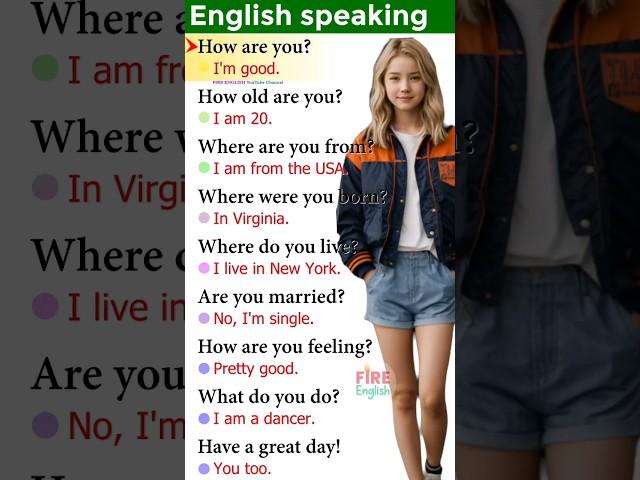 How to speak English fluently? Daily use English question answer practice #englishquestioansanswers