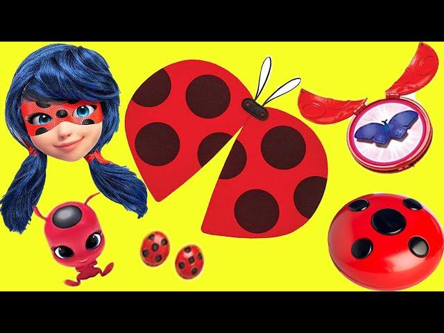 Miraculous Ladybug Dress Up Set Transformation with Phone, Mask, Costume, Wings, Tiki, Akuma