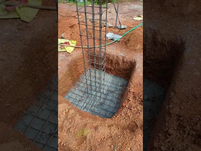 Isolated column footing | Shallow Foundations in construction #shorts