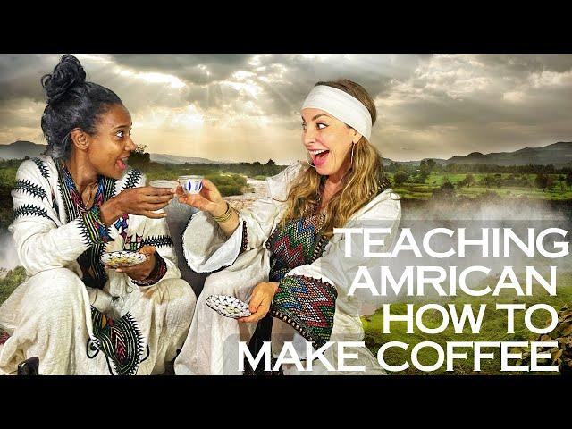 American making Ethiopian coffee ceremony. @ZannParker