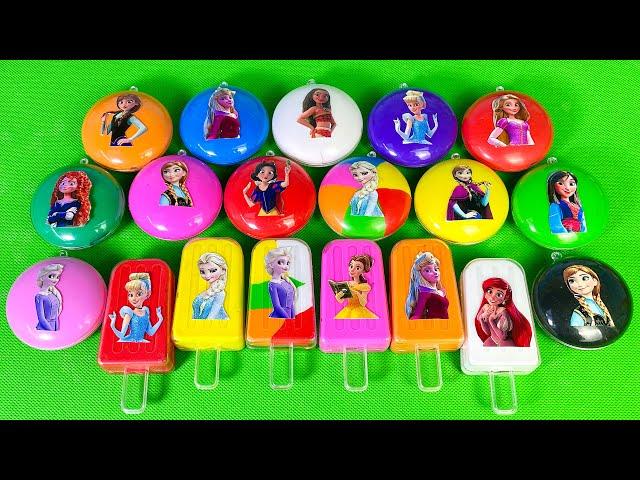 Disney Princesses Slime: Looking For Clay With Mixed Shapes - Satisfying Slime ASRM