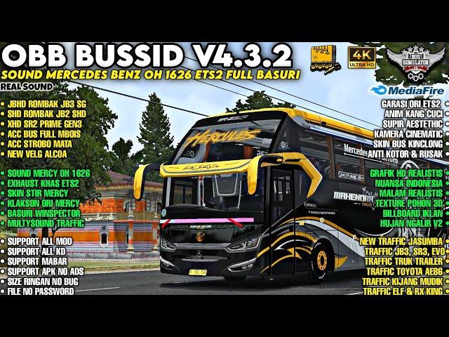 OBB BUSSID V4.3.2 SOUND MERCY OH 1626 FULL BASURI | GRAFIK HD4K REALISTIS | BUS ROMBAK | Buissid