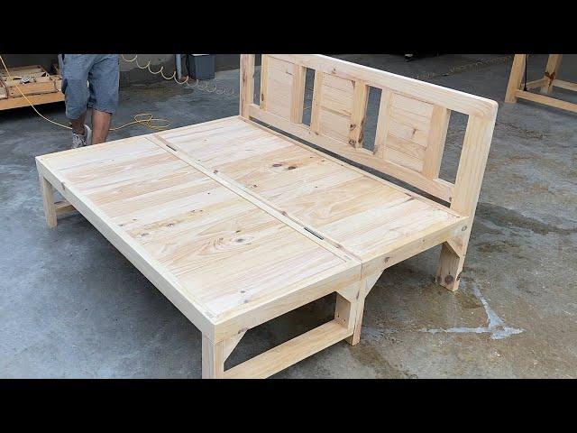 Space Saver Smart Furniture Ideas & Designs // Build A Sofa Chair Combined With Bed Wooden