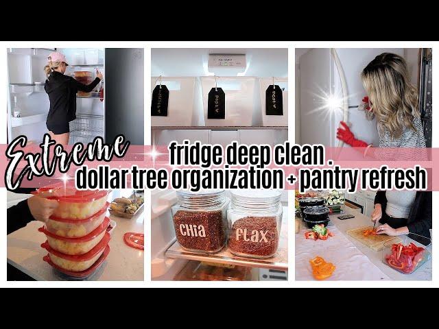 *NEW* EXTREME DEEP CLEAN AND ORGANIZE WITH ME + PANTRY RESTOCK DOLLAR TREE FRIDGE ORGANIZATION SAHM