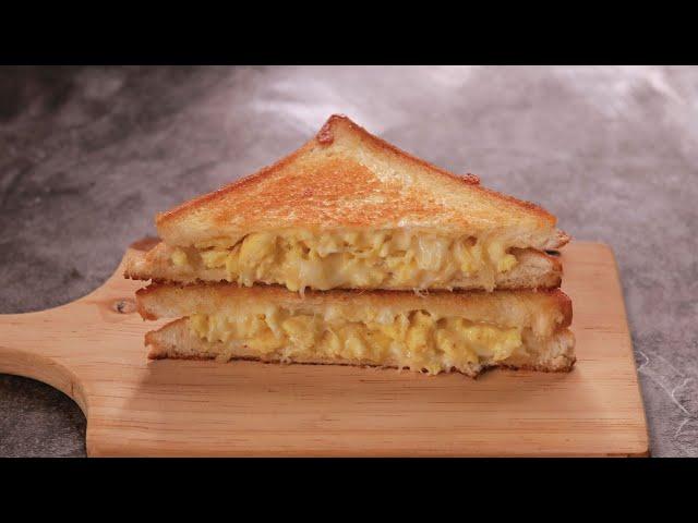 Grilled Cheese with Soft Scrambled Eggs Sandwich Recipe | T'stove