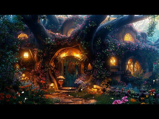 Whimsical Fairy Witch Cottage Ambience  Magical Fantasy Forest Music | to Relax Soul, Study, Sleep