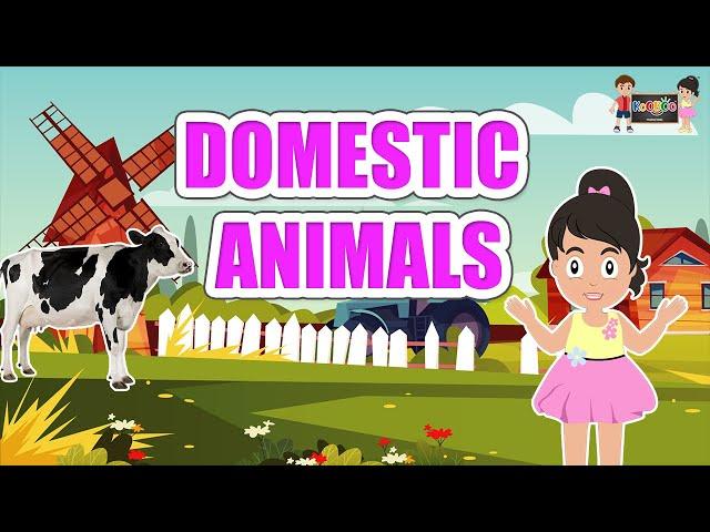 Domestic Animals | Domestic Animals for kids | KooBoo | English Kids Learning