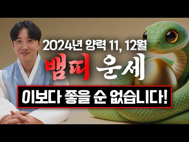 2024년 갑진년 양력 11, 12월 뱀띠 운세 / 누워만 있어도 대박! 이보다 좋을 순 없습니다! / 89년생, 77년생, 65년생, 53년생