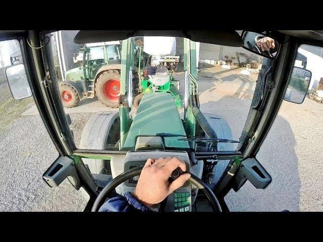 Cab View | Fendt Farmer 411 + Sfoggia K4 sf | Sowing Wheat