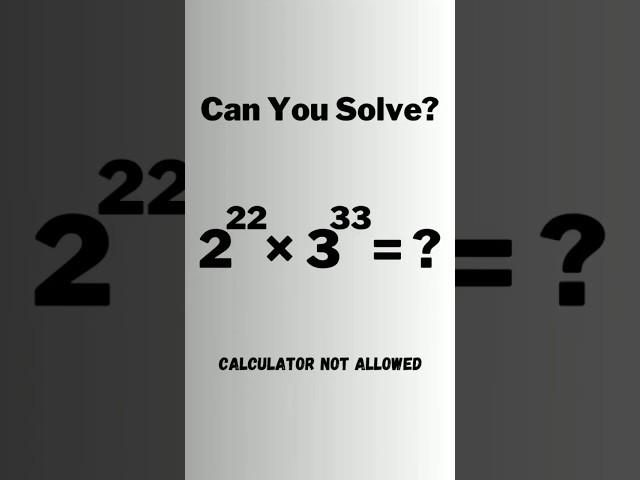 A Nice Olympiad Exponential Multiplication Problem #short #olympiad #mathematics #maths #exponents