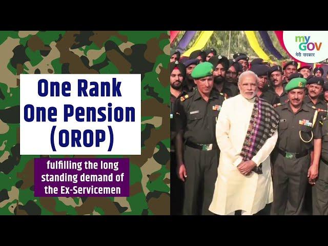 One Rank One Pension (OROP) fulfilling the long standing demand of Ex-Servicemen