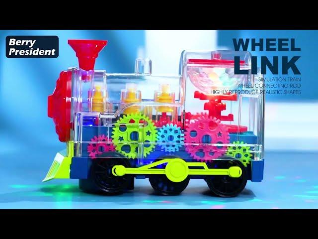 Berry President Transparent Electric Gear Train Toy with Flashing Lights and Music