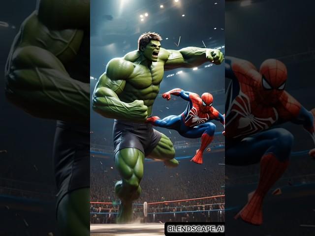 Clash of Titans: Spider-Man, Venom, and the Hulk locked in an epic battle | #shorts @BlendScapeAI