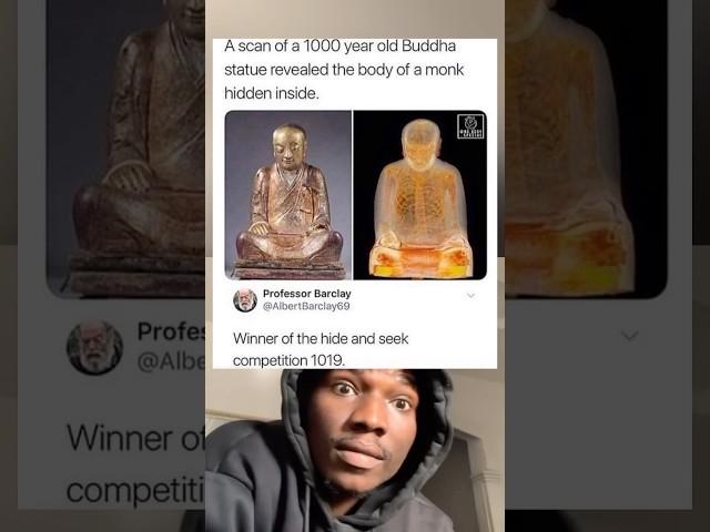 A scan of 1000 year old Buddha statue revealed the body of the hidden inside #meme#memes