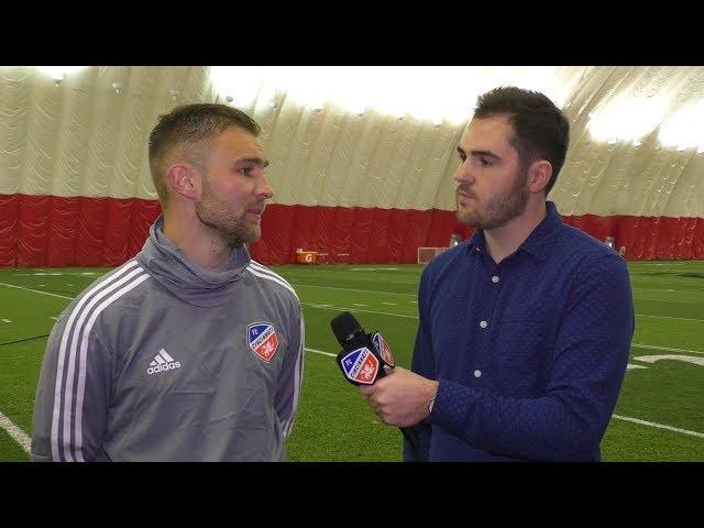 Caleb Stanko with Charlie Hatch Following Wednesday Training