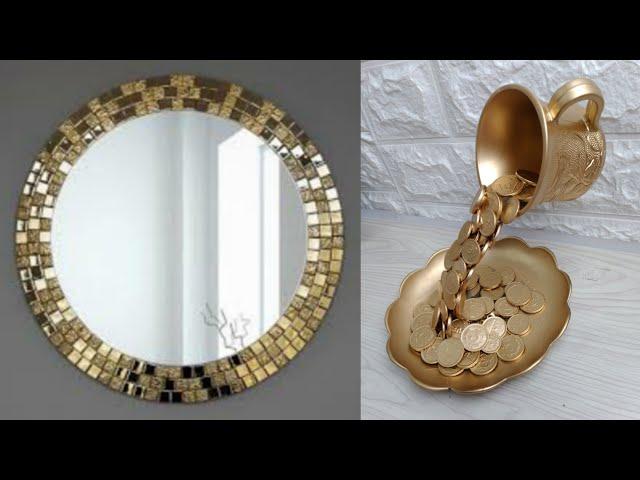 Cup Decor With Coins | DIY Mirror Decor  @ASHI Craft DIYS