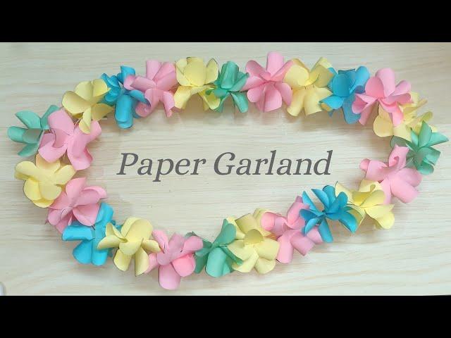 How to make Paper Garland || DIY Paper Flower Garland Tutorial|| Paper Crafts||