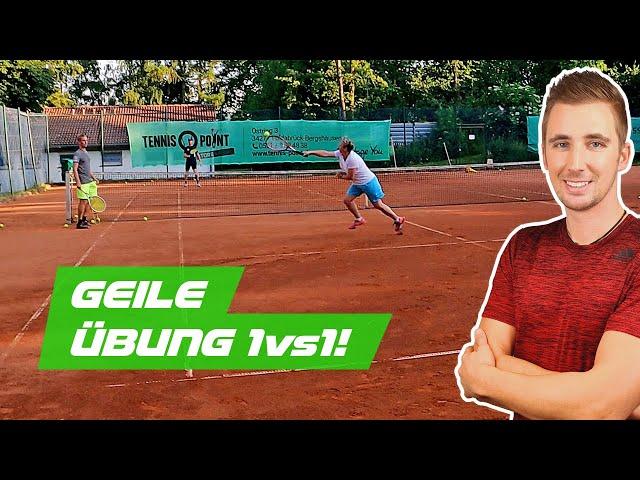 Practicing Tennis Net Approach  Endless Action With This 1vs1 Tennis Drill