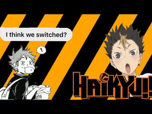 Haikyuu text || Karasuno ships switch bodies ft. IwaOi