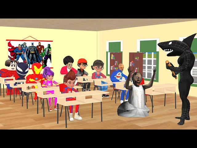 Spider-Man with challenge to guess the correct 5 animal shark spiderman roblox funny|Game5 superhero