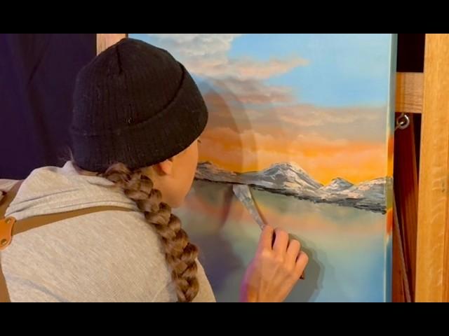 Painting “Celestial Sundown” in Oils by Kaylee Rakowski