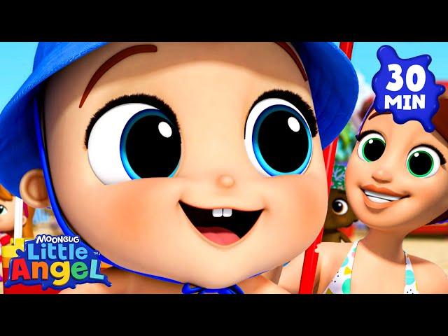 Who Loves The Beach? Holiday Singalong! | Little Angel | Melody Time: Moonbug Kids Songs