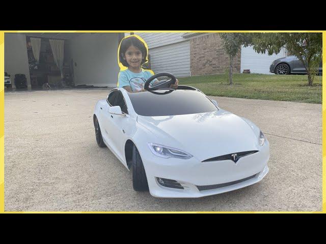 Tesla Ride On Car For Kids -Unboxing Radio Flyer Tesla Ride On Car