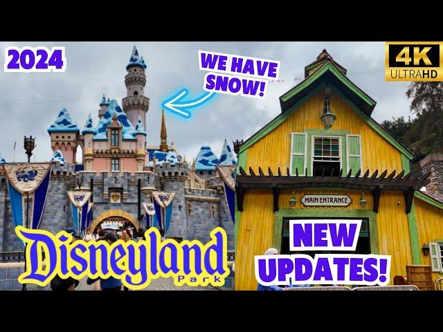 Snow on Sleeping Beauty Castle + Tiana's Walls are DOWN! | Disneyland Construction Walkthrough [4K]