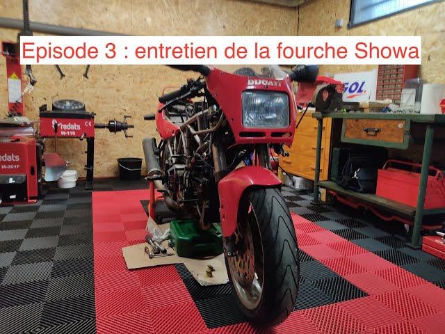 #03 Ducati 900SS : tutoriel vidange, joints spy, caches poussières fourche Showa