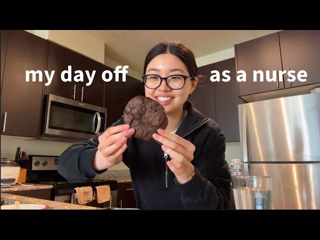 day off as a new grad nurse (cleaning, baking, eating)