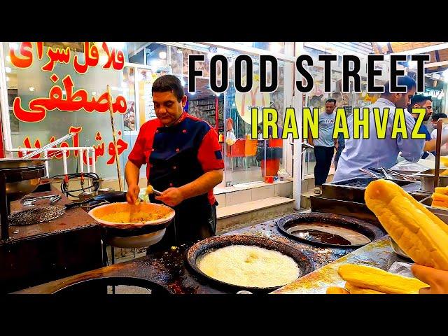 IRANIAN STREET FOOD(4K)/NIGHT WALK/ AHVAZ LASHKAR ABAD