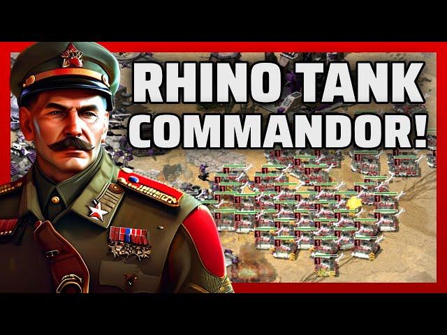 Red Alert 2 | Rhino Tank Commandor! | (7 vs 1 NO SUPWER WEAPONS!)