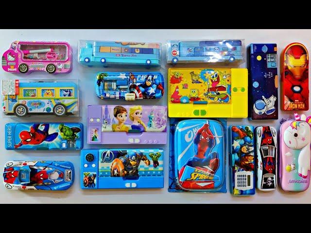 Collection of Pencil Boxes - Avengers Pencil Box, Unicorn Pencil Box, Bus Pencil Box and many more 