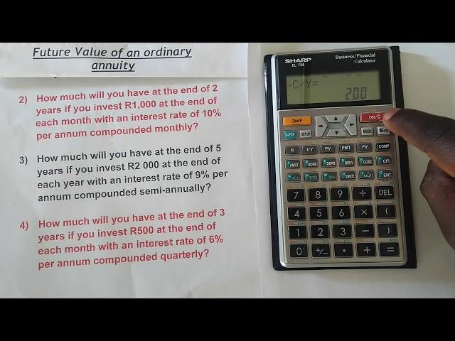 Future Value of an Ordinary Annuity | with Compounding | Sharp EL-738 Financial Calculator