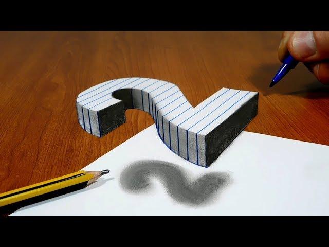 3D Trick Art On Line Paper, Floating Number 2