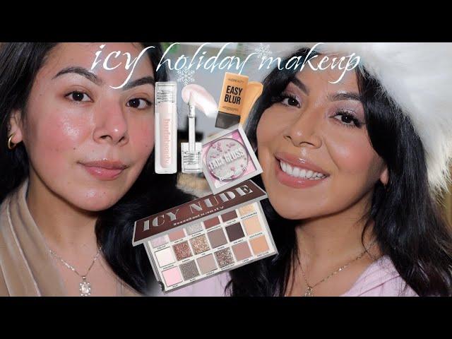 ICY HOLIDAY MAKEUP ️ USING THE @Hudabeauty ICY NUDE COLLECTION