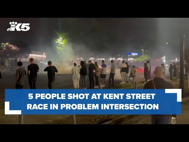 5 people shot at Kent street race at problem intersection, police say