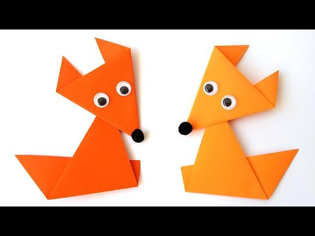 Origami Fox Very EASY How to make a paper fox Simple Paper Crafts Autumn Crafts