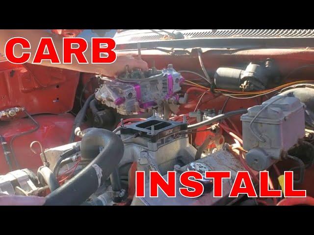 Holley carburetor install on my 408 mopar stroker in 1985 dodge ram D150