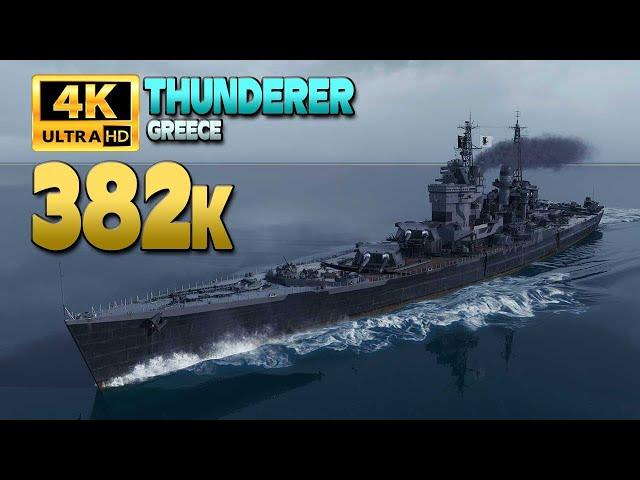 Battleship Thunderer with a massive damage game - World of Warships