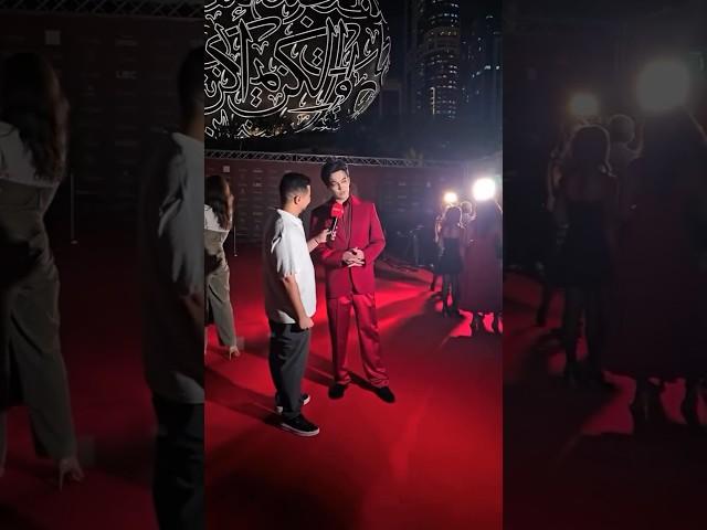 Dimash being interviewed at DIAFA awards, Dubai